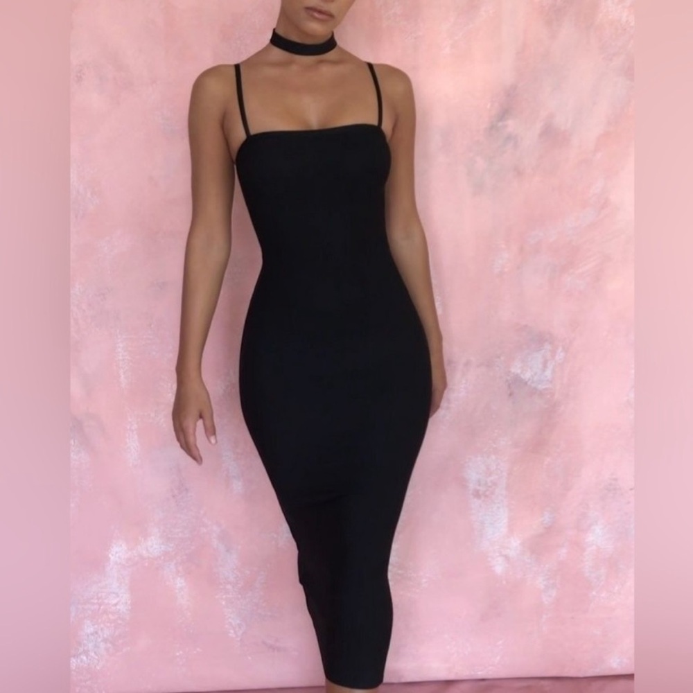 House of CB Elias Bandage Midi Dress Black